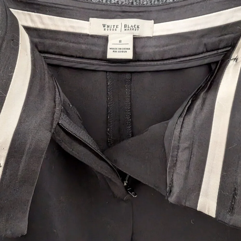 Wide-Leg Cuffed Black Dress Pants - Picture 4 of 5